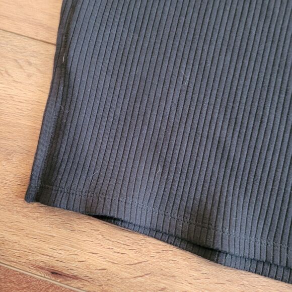 Old Navy Rib Knit Midi Skirt Large Black Fitted Pencil Side Slit Pull On NEW TAG - Picture 12 of 14